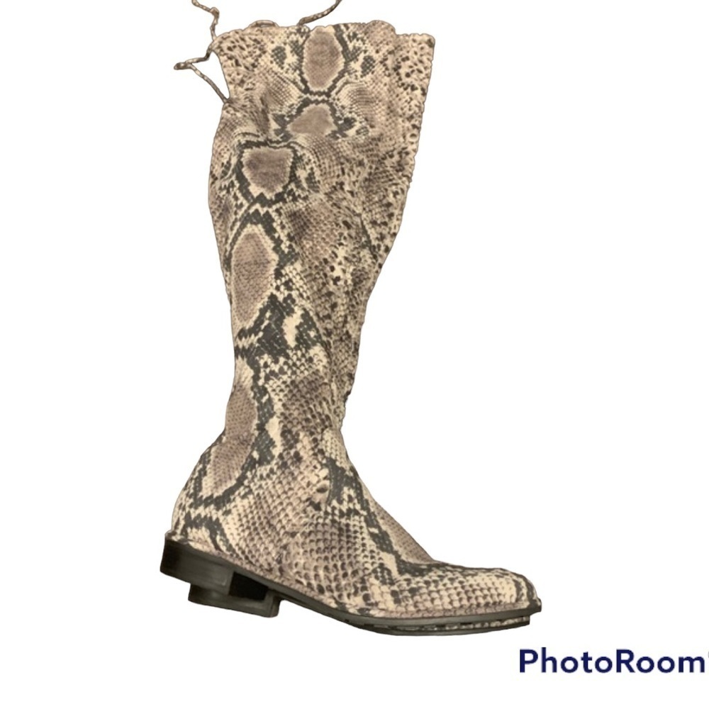 Marc Fisher Humor over the knee boot gray snake skin